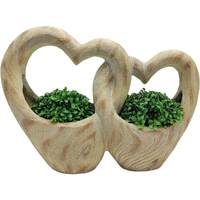 Willow &amp; Silk Polyresin 49cm Double Heart Home/Garden Natural Pot Planter 