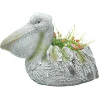 Willow &amp; Silk Polyresin 34.5cm Grey/ Stone Pelican Garden Pot Planter