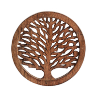 Willow &amp; Silk Handmade Wooden 20cm Tree-of-Life Tea/Coffee Table Trivet