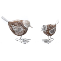 Willow &amp; Silk Set of 2 Mother &amp; Baby Bird 15.5cm/11cm Figurine 