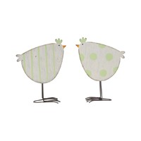 Willow &amp; Silk Metal 17.5cm Set of 2 Stripe &amp; Spot Chook Ornament 