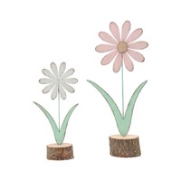 Willow &amp; Silk Pastel Flowers 31.5cm/23cm Set of 2 Ornament