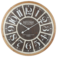 Willow &amp; Silk Wooden Large 68cm Distressed Grid Wall Clock 