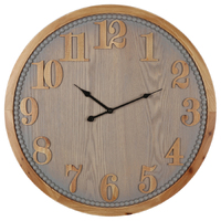 Willow &amp; Silk Round 60cm Contemporary Grey Timber Wall Clock