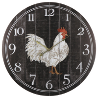 Willow &amp; Silk MDF 60cm Large Round Chook/Rooster Wall Clock