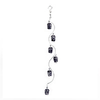 Willow &amp; Silk Hanging 76cm Grey Metal Wind Chime Bell/Wall Art