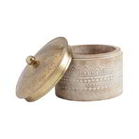 Willow &amp; Silk Hand Carved Wooden Trinket Box