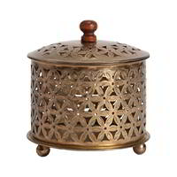 Willow &amp; Silk Golden Bloom Round Trinket Box