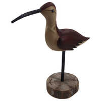 Willow &amp; Silk Metal 31cm Brown Plumage Bird Statue w/Wooden Base Ornament