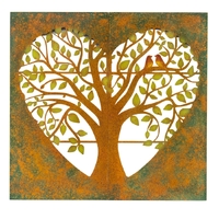 Willow &amp; Silk Lasercut 35.5cm Heart Tree Of Life/Birds Wall Art