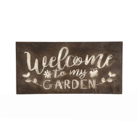 Willow &amp; Silk Rustic 61cm &#39;Welcome To My Garden&#39; Plaque Sign Wall Art