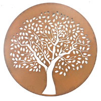 Willow &amp; Silk Reverse Laser-Cut 80cm Metal &#39;Tree of Life&#39; Round Wall Art