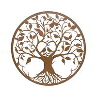 Willow &amp; Silk 60cm Laser-cut Tree Of Life Lovebirds Wall Art - Rust