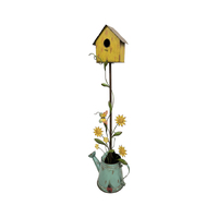 Willow &amp; Silk 125cm Standing Garden Bird House w/ Watering Can