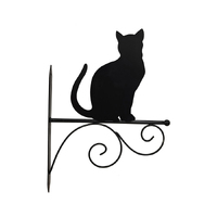 Willow &amp; Silk Metal 35cm Black Cat Silhouette Wall Hook Bracket