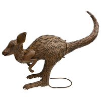 Willow &amp; Silk Metal 76cm Rustic Hopping Kangaroo Figurine 