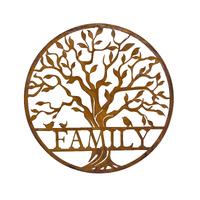 Willow &amp; Silk Laser-Cut 50cm Tree of Life w/ Birds &#39;Family&#39; Sign Wall Art