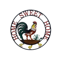 Willow &amp; Silk Laser-Cut 60cm Rooster/Chooks &#39;Home Sweet Home&#39; Sign Wall Art