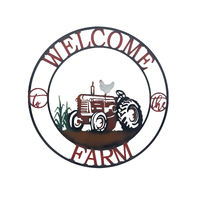 Willow &amp; Silk Laser-Cut 60cm Tractor/Chook &#39;Welcome to Farm&#39; Sign Wall Art