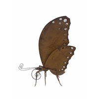 Willow &amp; Silk Metal 70cm Rustic Garden Butterfly Statue/ Figurine