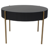 Willow &amp; Silk Round 60cm Wood/Metal Ribbed Coffee/Side Table