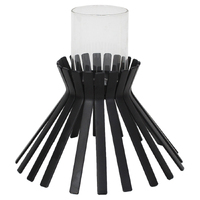 Willow &amp; Silk Metal Slatted Black Sticks Candle holder