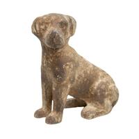 Willow &amp; Silk Brown Sitting Dog Cast Iron 13.5cm Animal Figurine 