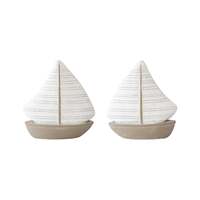 Willow &amp; Silk Nautical Sailboat Ornaments Set of 2