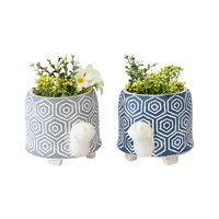 Willow &amp; Silk Tortoise Succulent Planters/Pots 16cm Set of 2