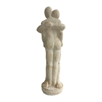 Willow &amp; Silk Cement 28cm Hugging Couple Statue On Base Ornament