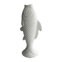 Willow &amp; Silk Ceramic 24cm Contemporary White Fish Vase/ Ornament/ Planter