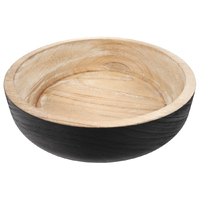 Willow &amp; Silk Round Black Wooden 29cm Dining Table Party Bowl