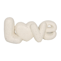 Willow &amp; Silk Polyresin 21cm &#39;Love&#39; w/ Heart Plaque Sign Ornament 