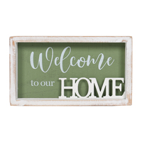 Willow &amp; Silk &#39;Welcome To Our Home&#39; 3-D Sign Wall Art in Shadow Box 28cm 