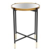 Aura Cross-Base Mirrored Side Table 35.5x50cm