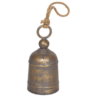 Willow &amp; Silk Vintage 13cm Metal Door/Garden Bell With Rope Handle