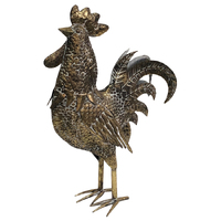 Willow &amp; Silk Metal 49cm Golden Chook/Rooster Animal Garden Statue/Figurine