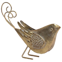 Willow &amp; Silk Metal Carved 27cm Golden Bird Ornament/Figurine/Statue