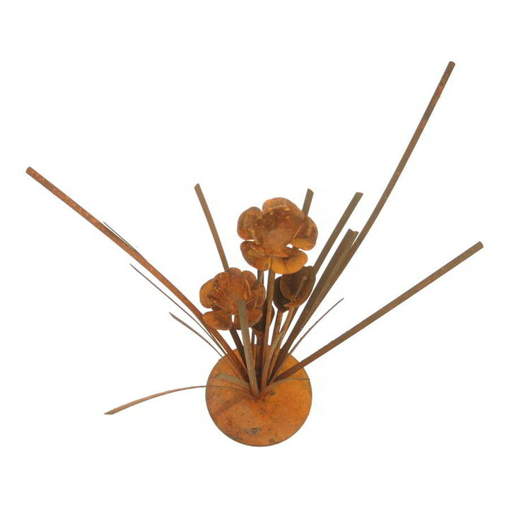 Willow &amp; Silk Decorative Grass &amp; Flowers Home Rustic Metal 50cm