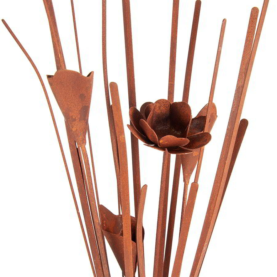 Willow &amp; Silk Decorative Grass &amp; Flowers Home Rustic Metal 50cm