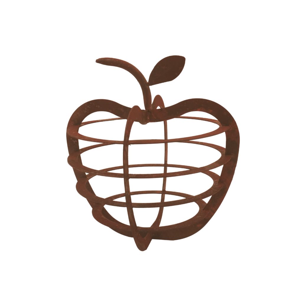 Willow &amp; Silk Rustic Metal Table Decor Apple Ornament 30cm