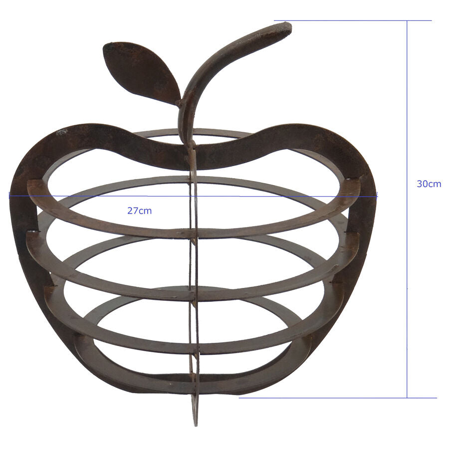 Willow &amp; Silk Rustic Metal Table Decor Apple Ornament 30cm