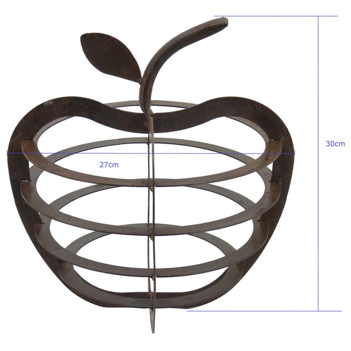 Willow &amp; Silk Rustic Metal Table Decor Apple Ornament 30cm