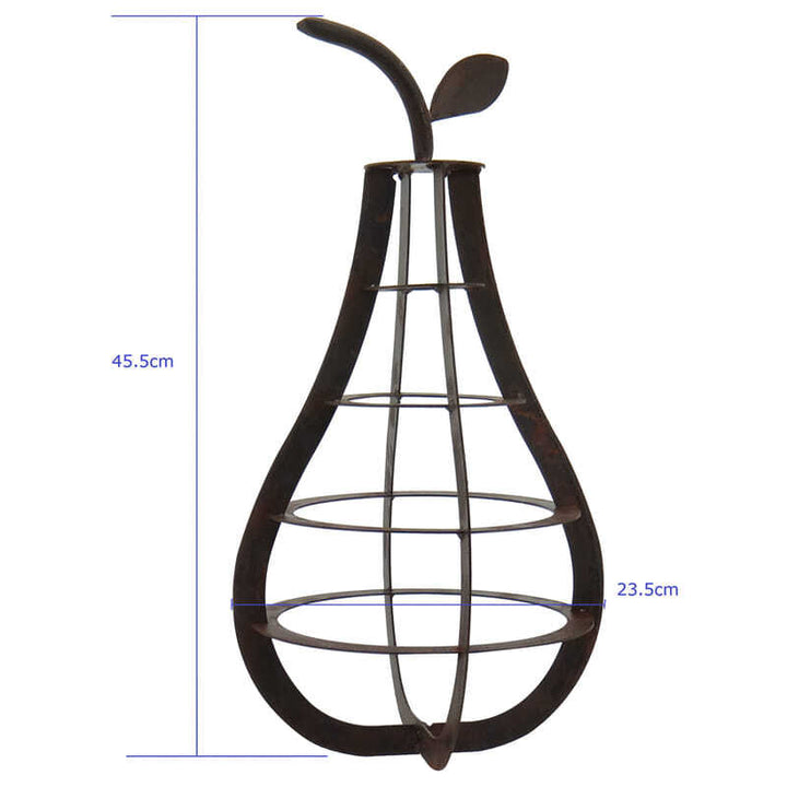 Willow &amp; Silk Rustic Metal Table Decor Pear Ornament 45cm