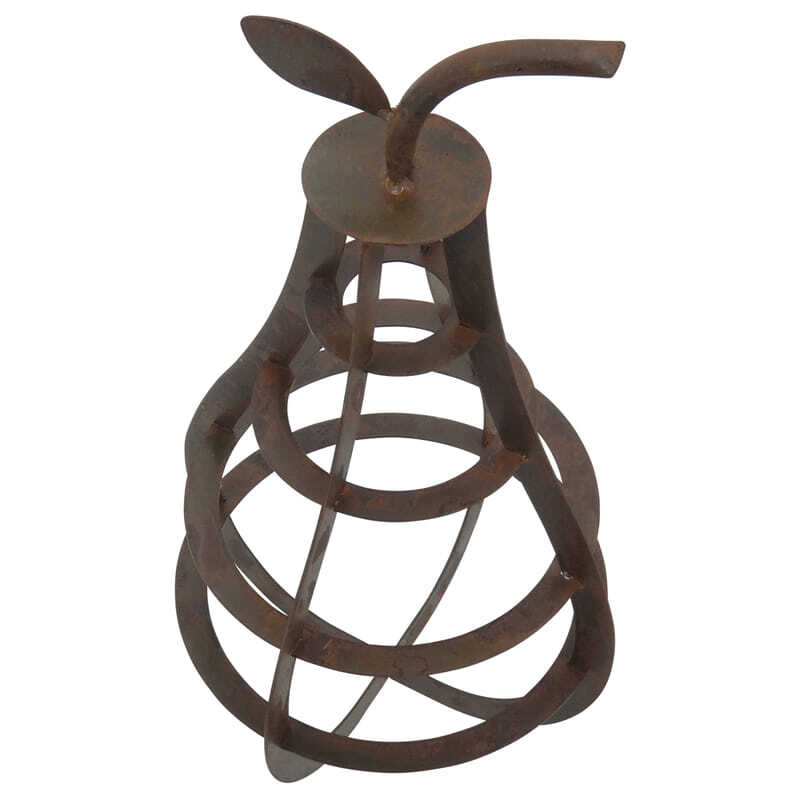 Willow &amp; Silk Rustic Metal Table Decor Pear Ornament 45cm