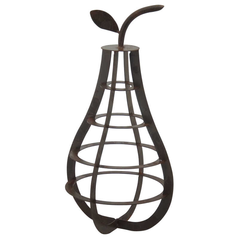 Willow &amp; Silk Rustic Metal Table Decor Pear Ornament 45cm