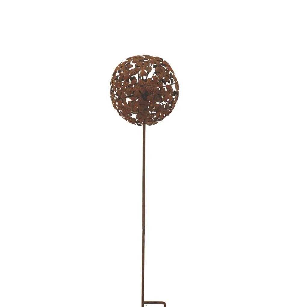 Willow &amp; Silk Flower Ball Stake 24x115cm