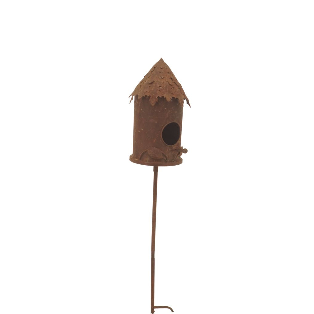 Willow &amp; Silk Birdhouse on Stake 20 x 25 x 99cm