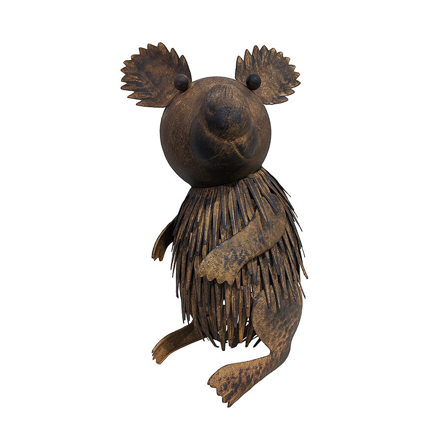 Willow &amp; Silk Metal Cute Rustic Koala Animal Garden Statue 40cm