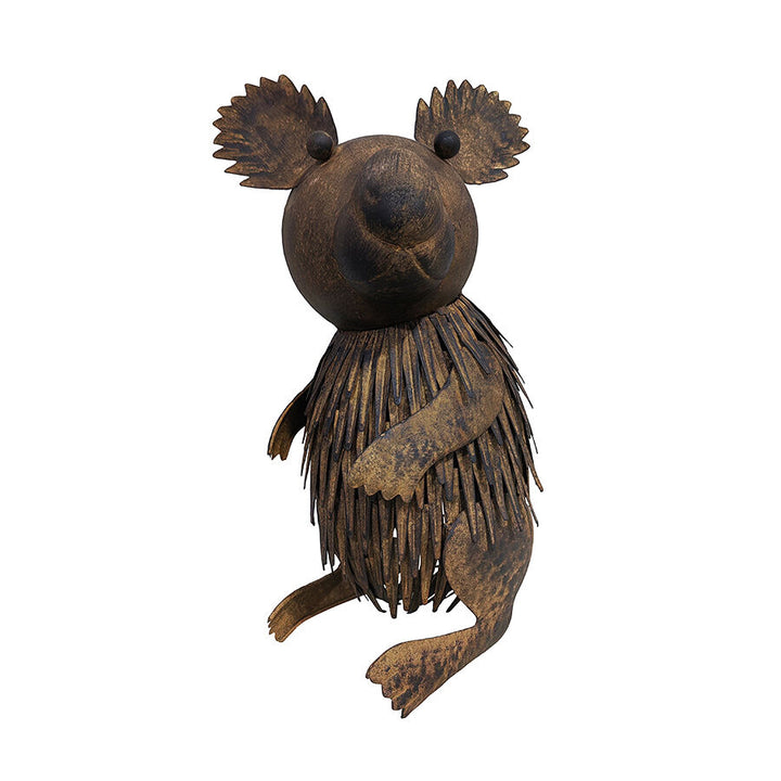 Willow &amp; Silk Metal Cute Rustic Koala Animal Garden Statue 40cm